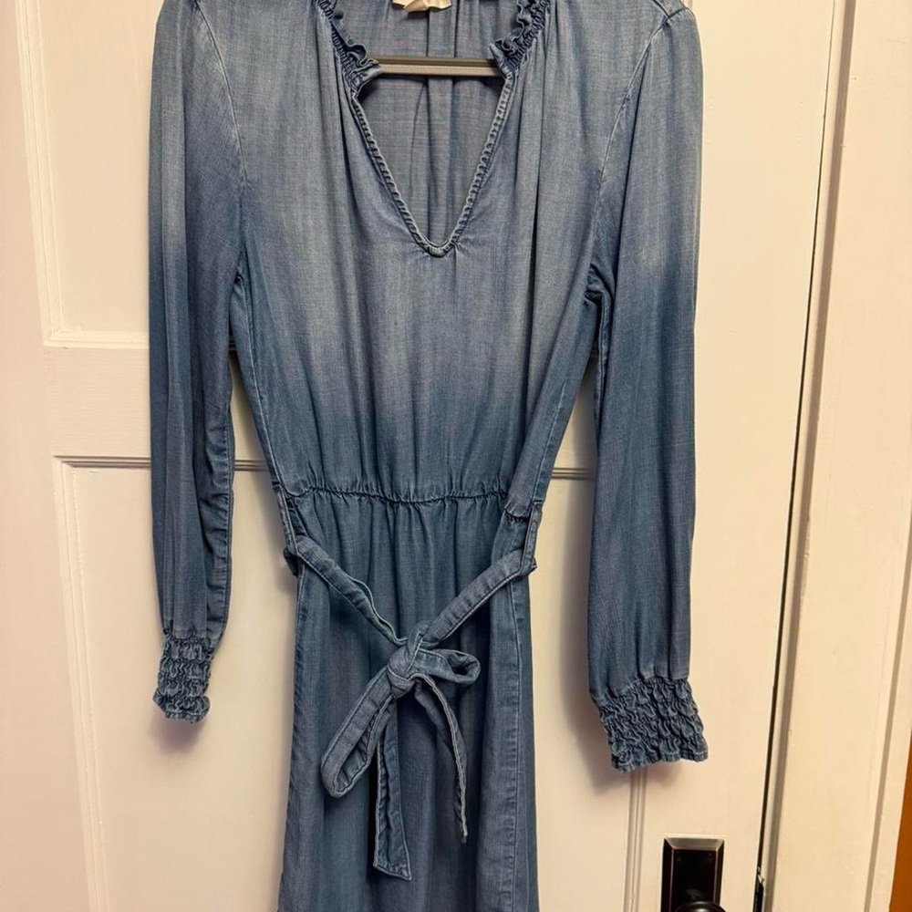 Cloth & Stone Denim Blue Long Sleeve Dress
